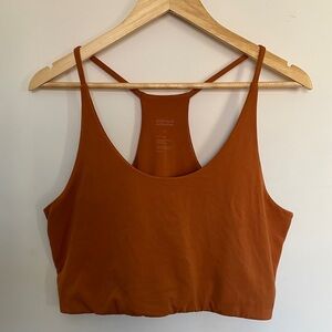 girlfriend collective Rust Orange Racerback Cropped Cleo Bra in spice XXL